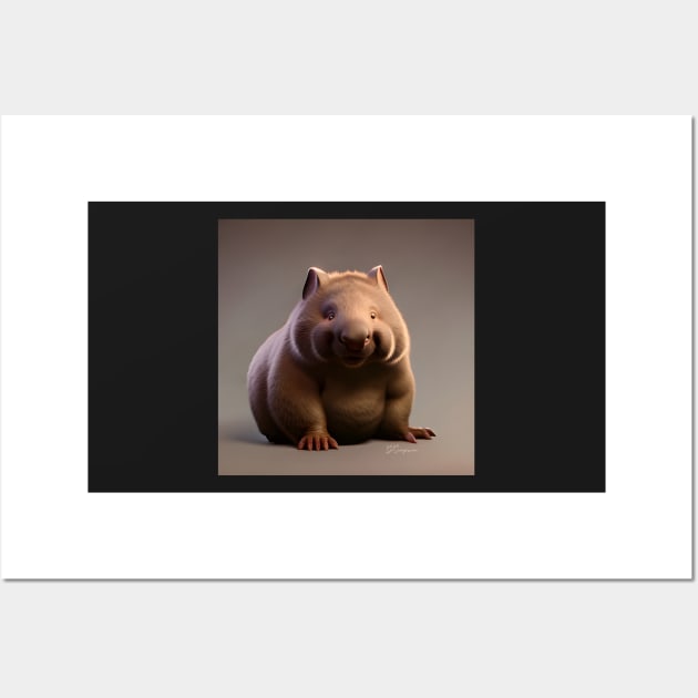 A very fat, cute, Wombat Wall Art by J7Simpson